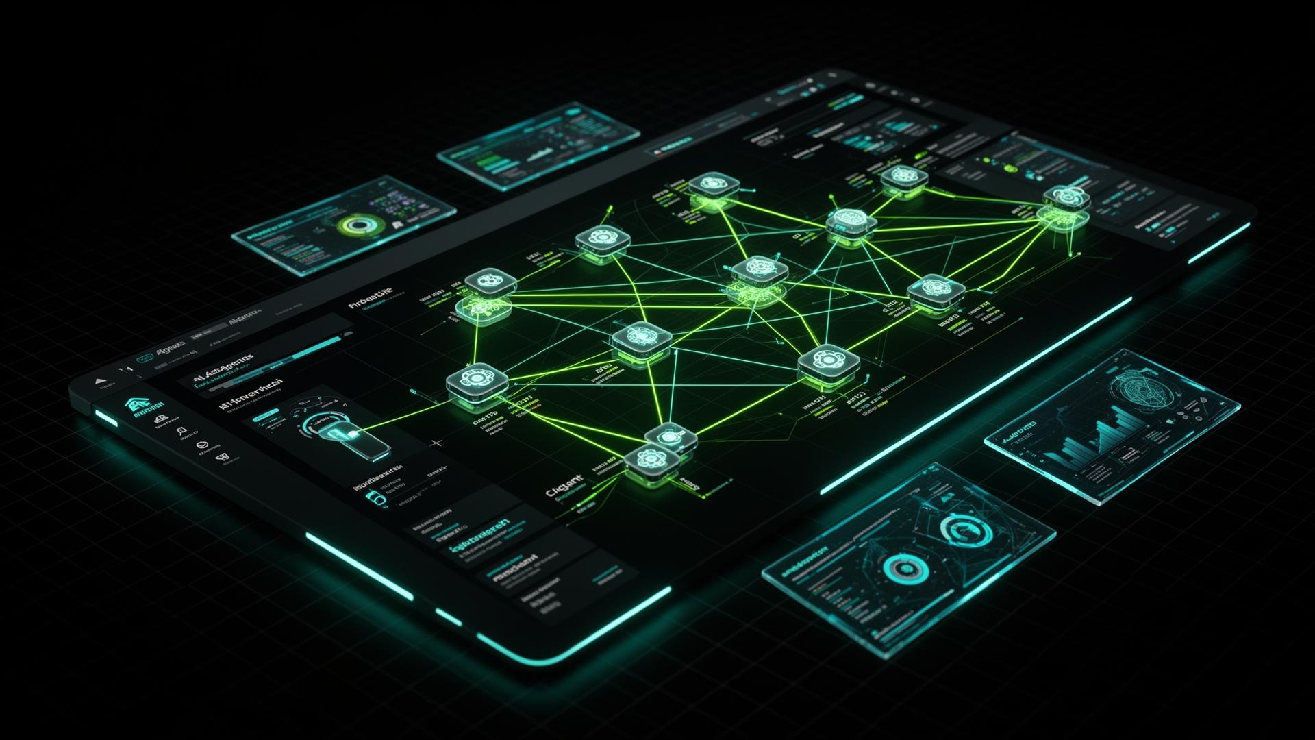 KI-Agenten-Netzwerk-Visualisierung im KI-Agent Dashboard